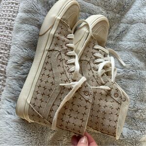 VANS Beige Women’s High-Top Sneakers - Size 9.5